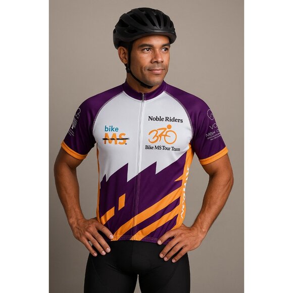 Primal Noble Riders Bike MS Tour Team Cycling Jersey Men’s M Purple Orange White - Picture 7 of 7